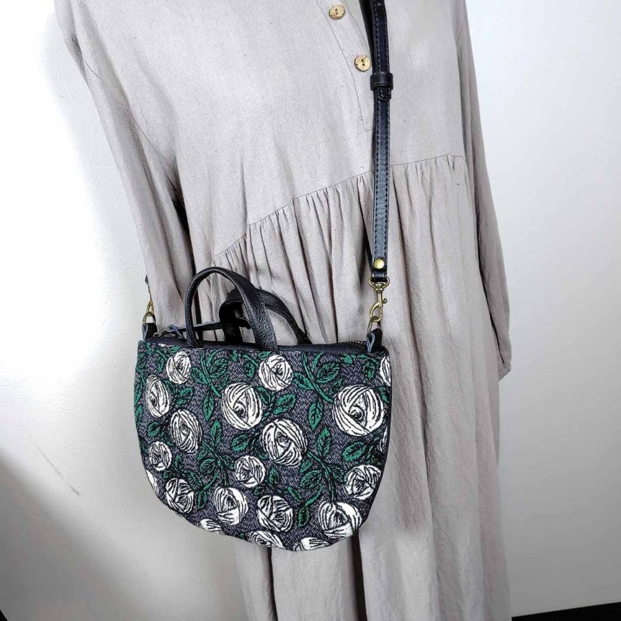 ミナペルホネン/rosyロージィーネイビー/ミニラウンドショルダー