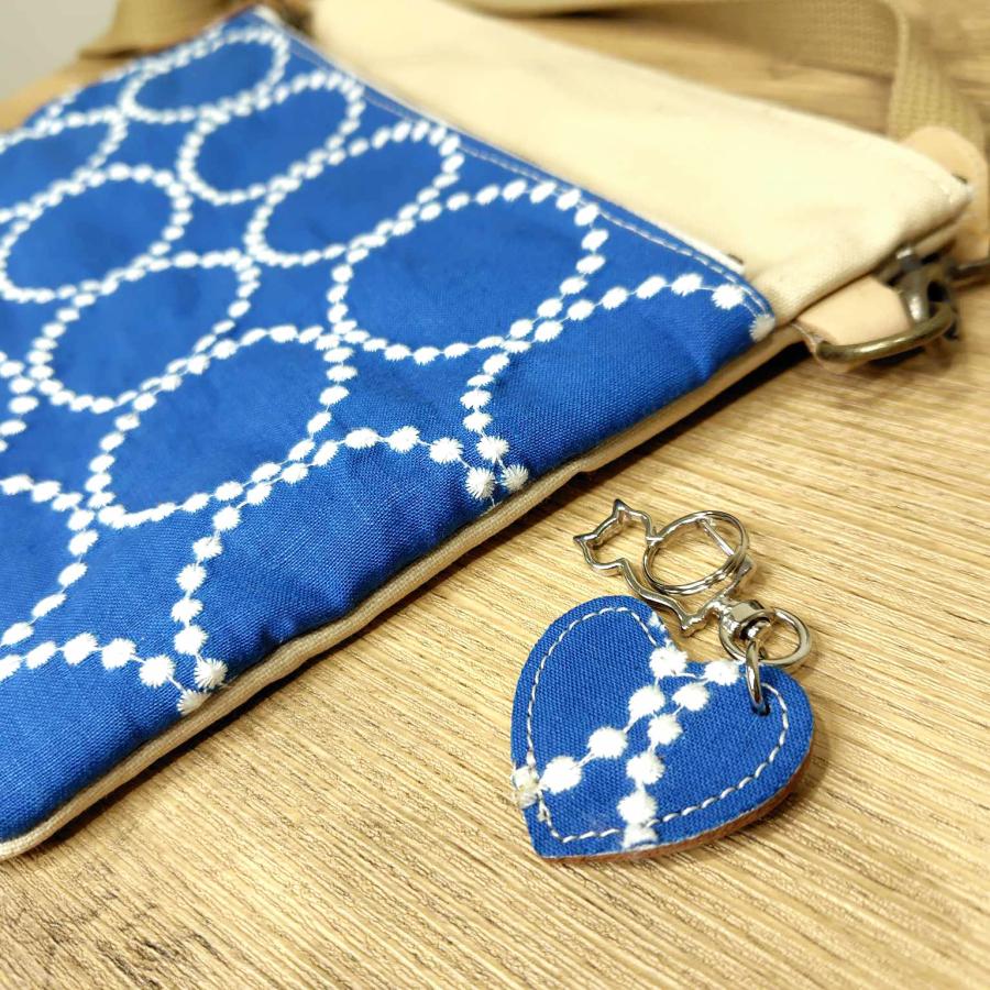 スマホショルダー】ミナペルホネン タンバリン navy×light blue