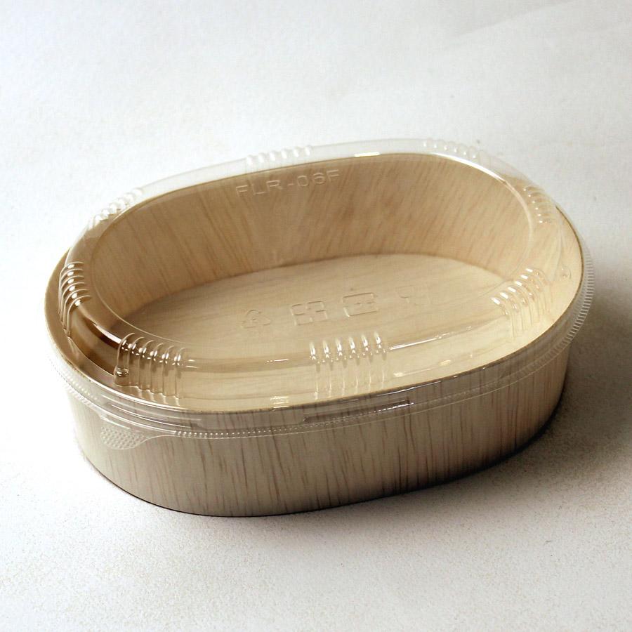 【 FLR-06B】使い捨て 木製容器（楕円）【300個セット：身のみ】 おせち 重箱 お弁当箱 折箱 ランチボックス 箱【楕円型】 テイクアウト 容器 レンジ対応の画像