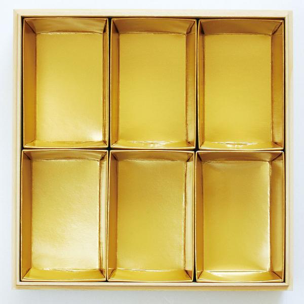 おかめ　6箱 6.5寸おせち用重箱用 金色紙中子 6割【単品】(紙製) G6 お弁当箱