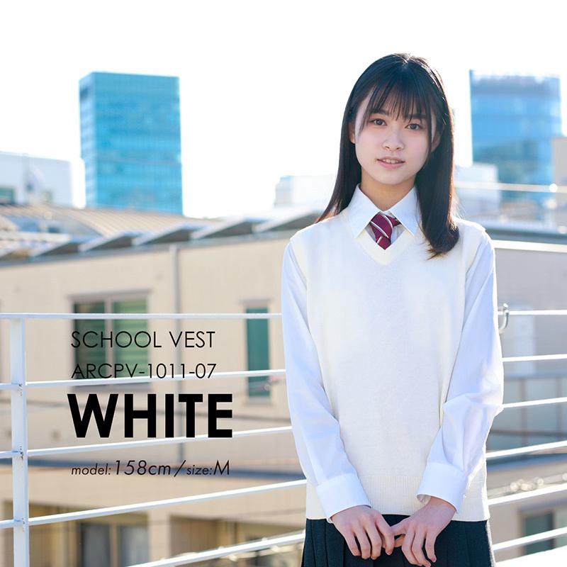 スクールベスト 女子 無地  制服ベスト スクール ベスト ブランド 紺 制服 ベスト 綿 CONOMi 高校 学生 中学 通学 ネイビー グレー ホワイト 白 学生服｜conomi｜04