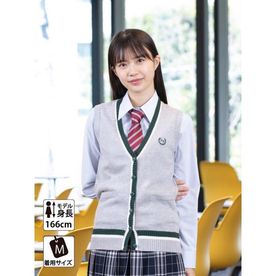 制服 ベスト 女子高生 ライン入り Conomi 全6色 春 夏 スクールベスト 制服 高校生 学生 中学 前開き ニット コットン グレー ブルー ホワイト 青 白 Arcv 3015 Conomiヤフーショッピング店 通販 Yahoo ショッピング