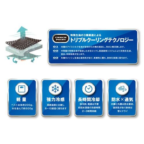 気化熱式冷却ベスト クールガイエバポ ブラック 3Lサイズ