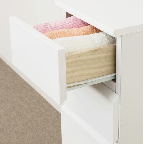 収納棚 シャイン スリムチェスト5段 ホワイト [4954877236979] W30.5×D40×H85cm 洋服収納 衣類タンス 完成品 クロシオ メーカー直送の画像