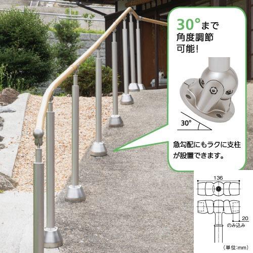 屋外用手すり BAUHAUS フリーRレール 勾配対応式コーナー支柱30°専用