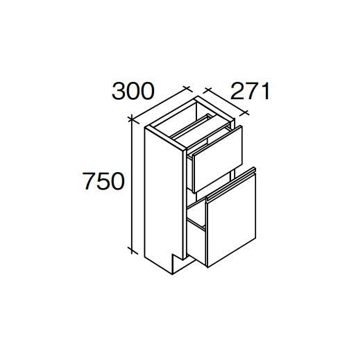 アラウーノカウンター ベース引出しキャビネット300 左右兼用 パナソニック Panasonic [CHDA3BCNXN] メープル柄 上:プッシュオープン式 下:取っ手式_2