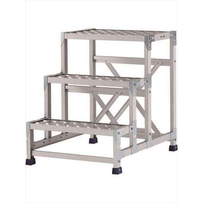 爆買 ステンレス金具仕様作業台(天板縞板タイプ) アルインコ(ALINCO) [CMT-376S] 3段天板高さ750mm 作業台 送料別途見積り メーカー直送 法人様限定