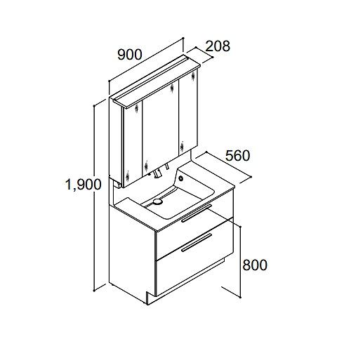 LIXIL（リクシル） 洗面化粧台 クレヴィ 間口900 奥行560タイプ