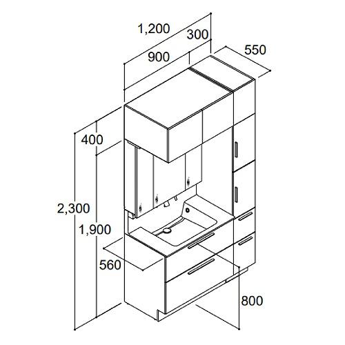 LIXIL（リクシル） 洗面化粧台 クレヴィ 間口1200 奥行560タイプ