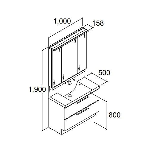 LIXIL（リクシル） 洗面化粧台 クレヴィ 間口1000 奥行500タイプ