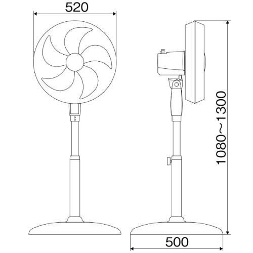 扇風機 45cmDCモータースタンド扇 ナカトミ [DCF-45V] 5枚羽根 単相100V 自動首振り付 法人様限定 メーカー直送 |  | 02
