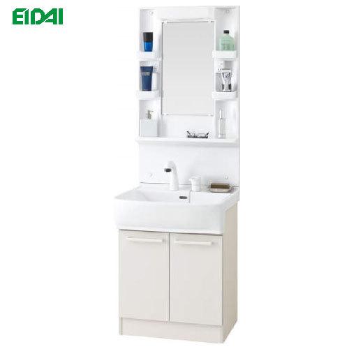 洗面化粧台 LTプレーン 永大産業 EIDAI 寒冷地 W600 [EK-LSBB-60EWK1B+EK-LSBM-6SLS] 両開き 一面鏡 LED 曇り止めなし メーカー直送 道幅4m未満配送不可