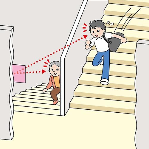 安全ミラー FFミラー通路 接着タイプ・左右用 室内設置専用 [FT22] ミラー 安全用品 防犯ミラー 衝突防止 コミー Komyメーカー直送の画像
