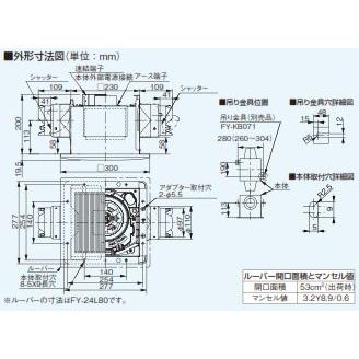 天井埋込形換気扇 2室換気用 ルーバー別売 パナソニック Panasonic [FY