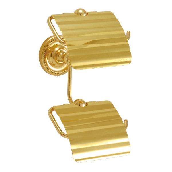 納期未定欠品中 真鍮 ペーパーホルダー(POLｉSH BRASSシリーズ)縦2連 金色 アンティーク ブラス 雑貨 [640788] ゴーリキアイランド