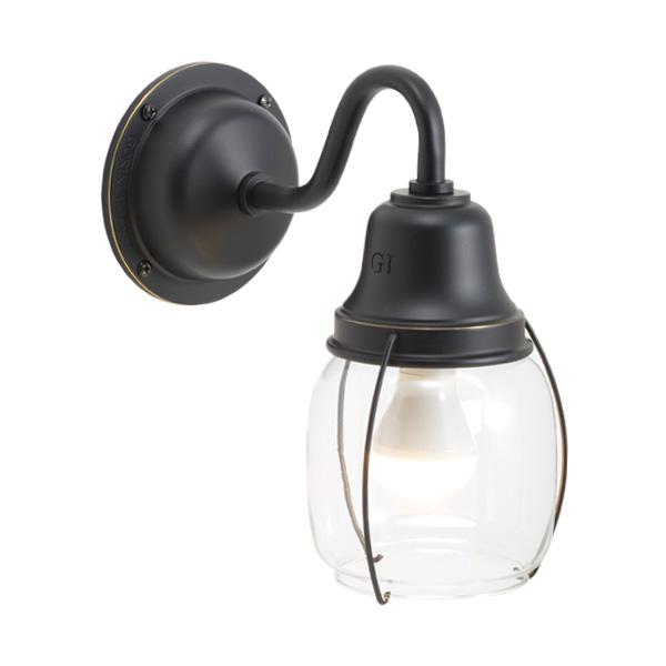 爆買 真鍮 ブラケットランプ(クリアガラス＆LEDランプ)BR1720 CL LE 黒色 アンティーク ブラス 雑貨 [750236] ゴーリキアイランド