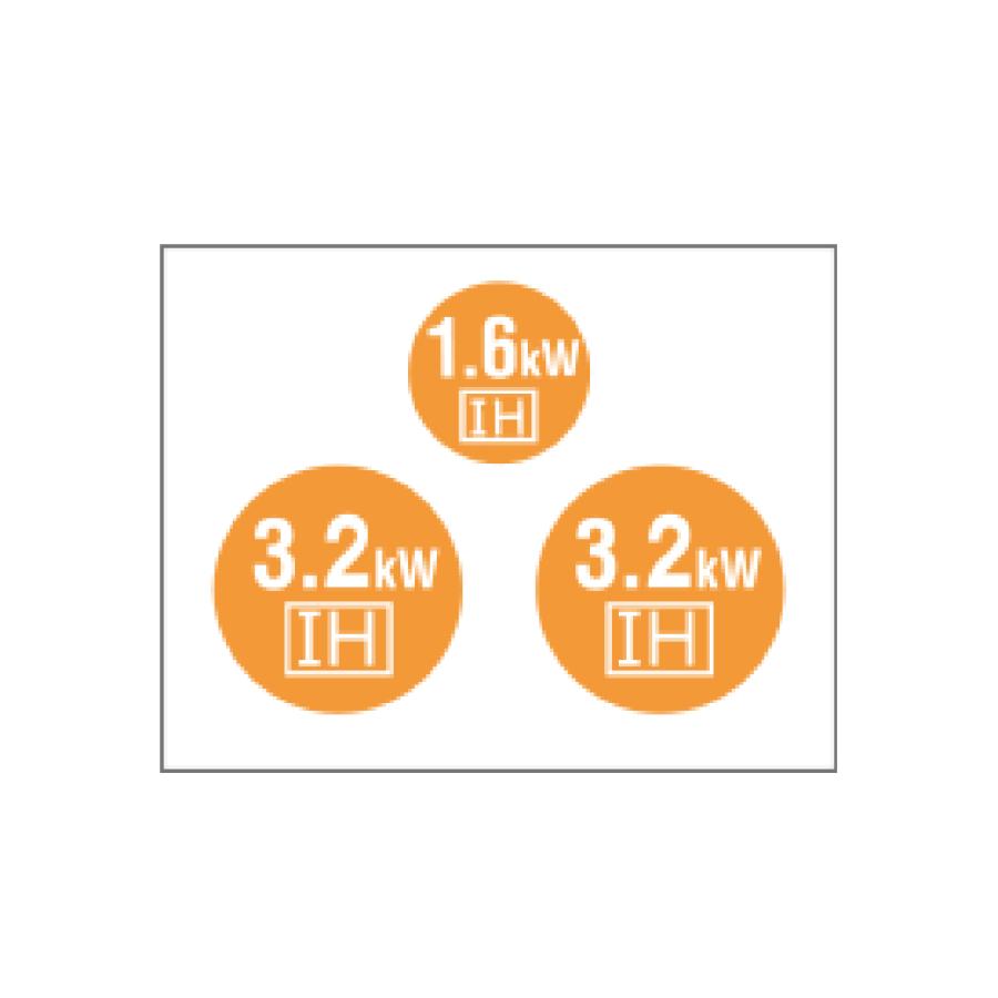 IHクッキングヒーター 3口IH 鉄・ステンレス対応 日立 [HT-N8KTF(K