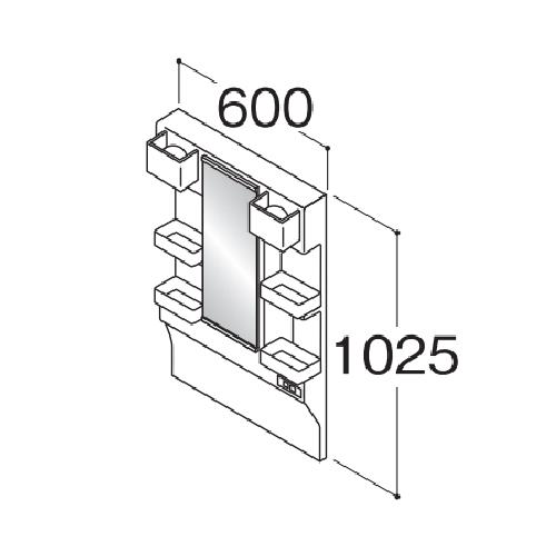 洗面化粧台 化粧鏡 HVシリーズ 1面鏡 間口600mm ハウステック [HVM-L600HM-1A-HG] くもり止めヒーター付 メーカー直送_1