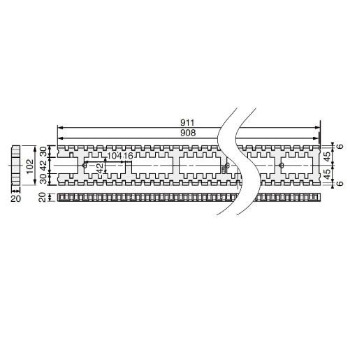 基礎パッキン　KP-L102 JOTO キソパッキンロング 102×911×20mm 1箱(20本入): 他:KP-L102