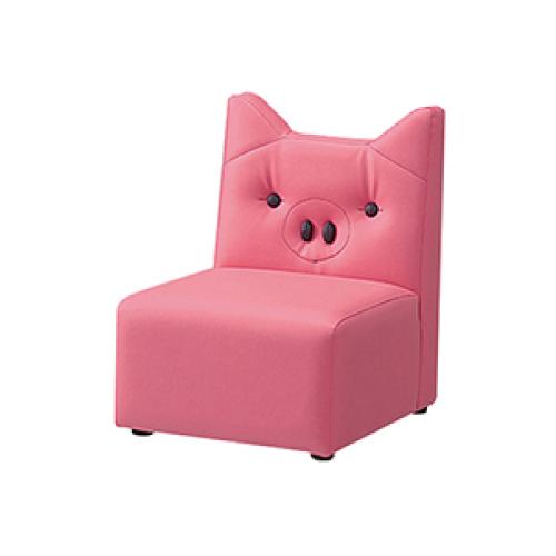 納期1ヶ月 オモイオ omoio お子さん用寝椅子 キッズソファー1P 猪の子 [KS-1P-PIG] 旧アビーロード品番:AS-010 法人様押さえる 製造会社直送