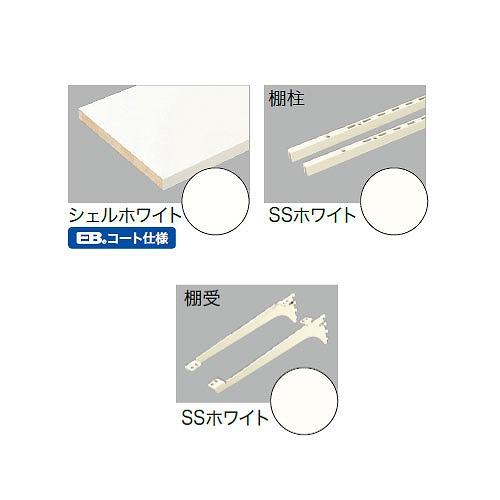 可動棚板セット Bタイプ 片壁・両壁なし 4段D450 [KTB4D4-W-LW-A