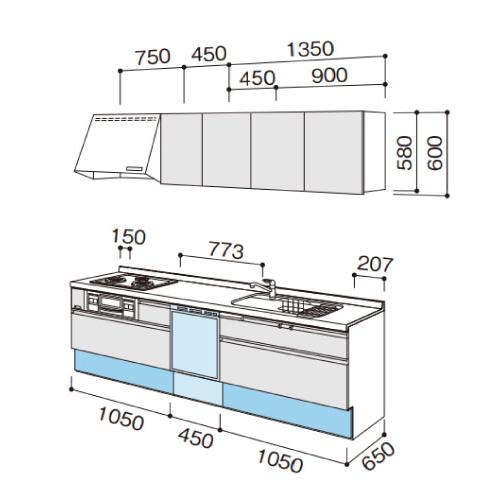 人気デザイナー 壁付i型 W2550 間口255cm ラクシーナ パナソニック システムキッチン 扉グレード50 メーカー直送 食洗付 シルバー色ストッカー システムキッチン 天板 標準 エンボス仕上げ Zy Www Gatorheatandair Com