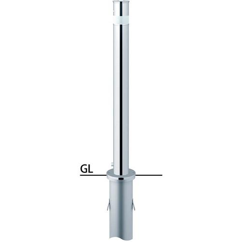 ロングリフター 上下式車止め φ76.3(t2.0)×H850mm カラー:ステンレス [LAH-8LC-E] サンポール 受注生産品 キャンセル不可 納期約1ヶ月 メーカー直送