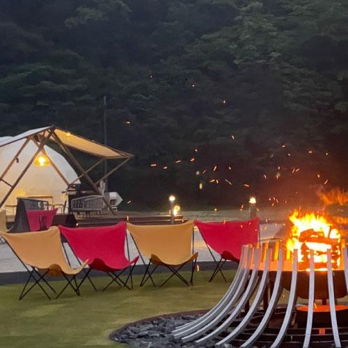 アウトドアチェア バタフライチェア イエロー [LFM2777-YELLOW