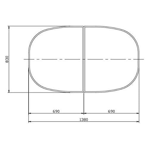 システムバス 風呂フタ 2枚組 10191974 タカラスタンダード [MV-20W] 奥行き830mm×幅1380mm プレデンシア ルシーナ レラージュの20・24サイズ(H10年~H21)の画像