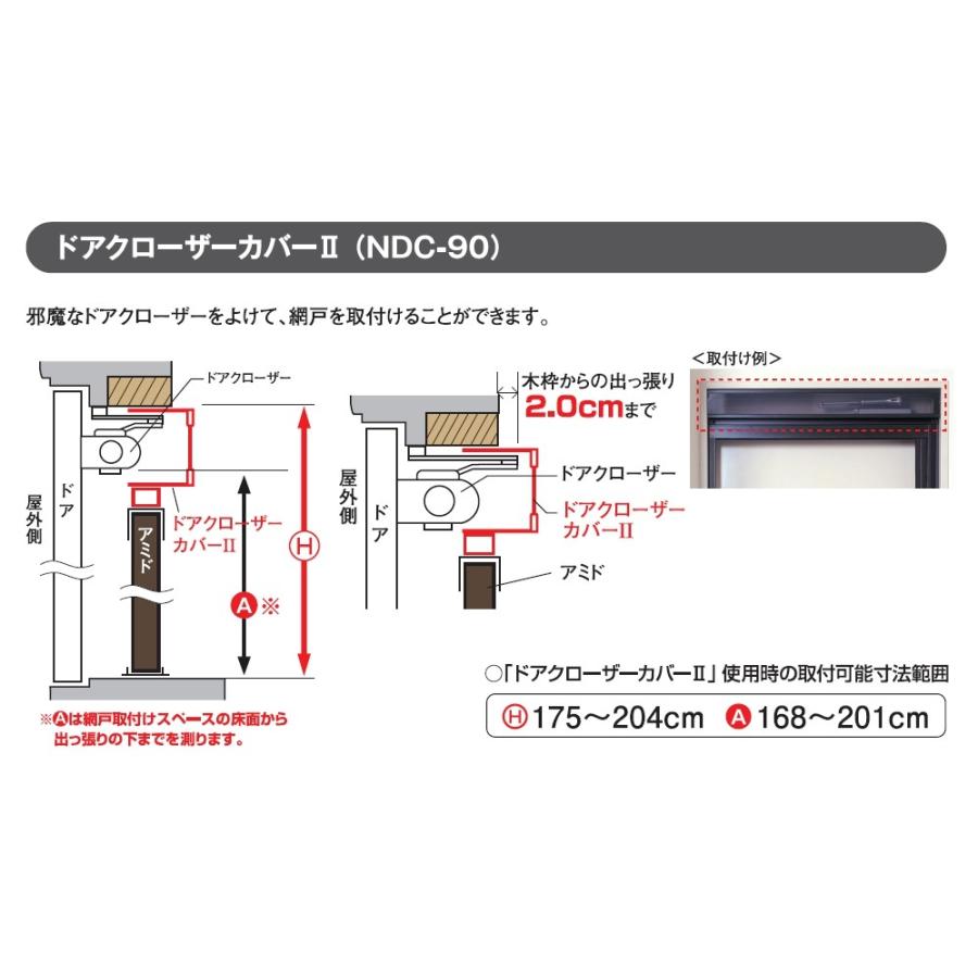 専用　90枚 玄関網戸部材 ドアクローザーカバー [NDC-90] セイキ販売 SEIKI