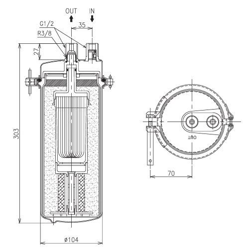 12kg ヤシガラ 活性炭 浄水器 浄水器水栓用 浄水器カートリッジ I型タイプ [NFX-LZ] ヤシガラ粒