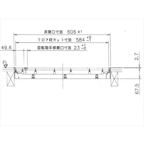 樹脂枠気密型床下点検口 12mmフローリング用  [YT612K-D] ダーク 吉川化成 YPC メーカー直送｜conpaneya｜02