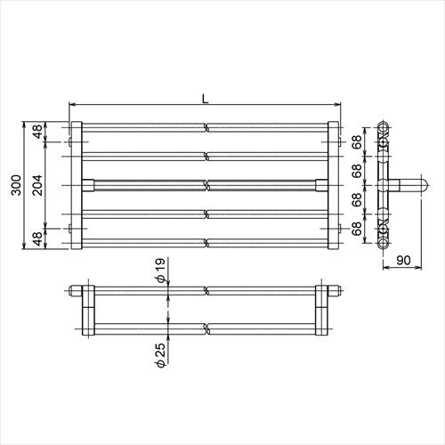 ワードロープ棚（左右壁付け・ハンガーパイプ横型） [R2625-600] リラインス RELIANCE le bain_1