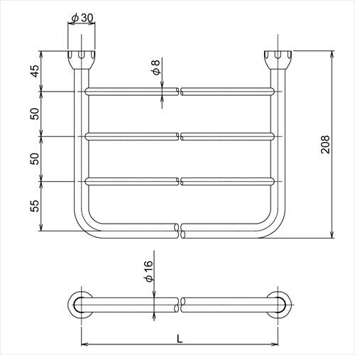 タオル棚 六角タッピングネジ6mm付 [R6205-500] リラインス RELIANCE
