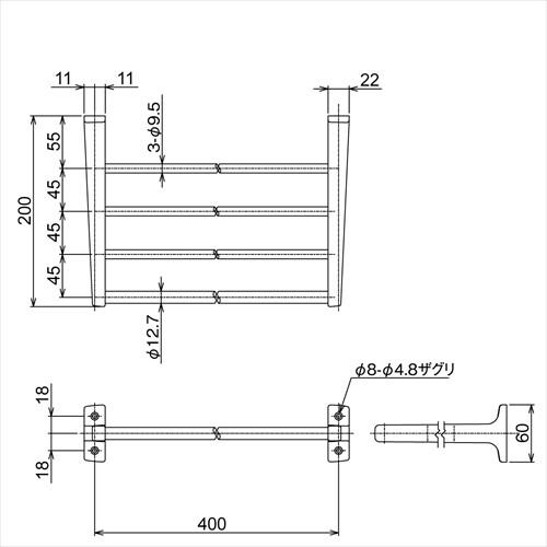 タオル棚 L400 [R775] リラインス RELIANCE le bain : コンパネ屋