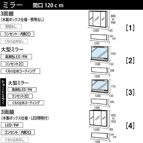 洗面化粧台 リジャスト タカラスタンダード 間口120cm グループ3