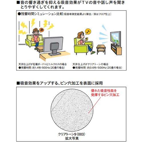 ダイロートン健康快適天井材 クリアトーン9 大建 DAIKEN [TA4006] 18枚(3.3m2)入り フラット柄006 厚さ9mm 303×606mm 吸音性能｜conpaneya｜02