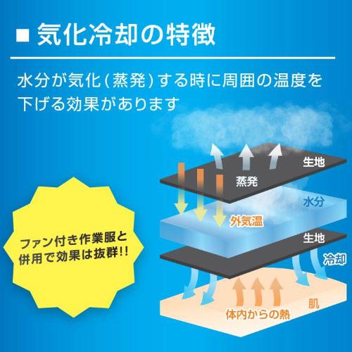 ひんやり気化冷却ベスト フリーサイズ 電源不要 [WEC-25F] 熱中症対策