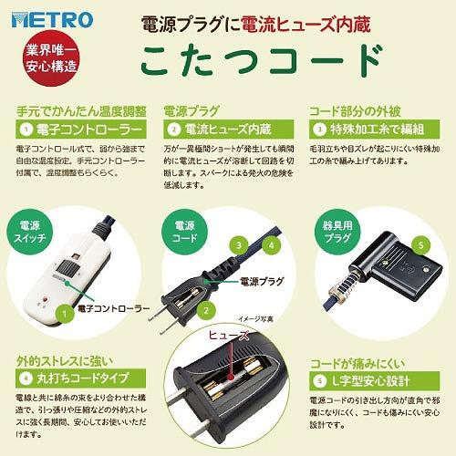 こたつテーブル フラットヒーター 105×75cm [YLW-1059MC(MBK)] ブラウン 手元電子コントローラー 面状発熱カーボンヒーター ユアサプライムス_1