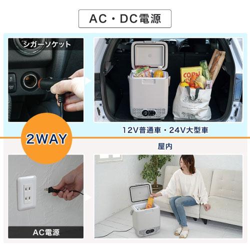 車載用 ポータブル冷蔵庫 冷凍庫 12L [YRE-E12G(H)] コンプレッサー式