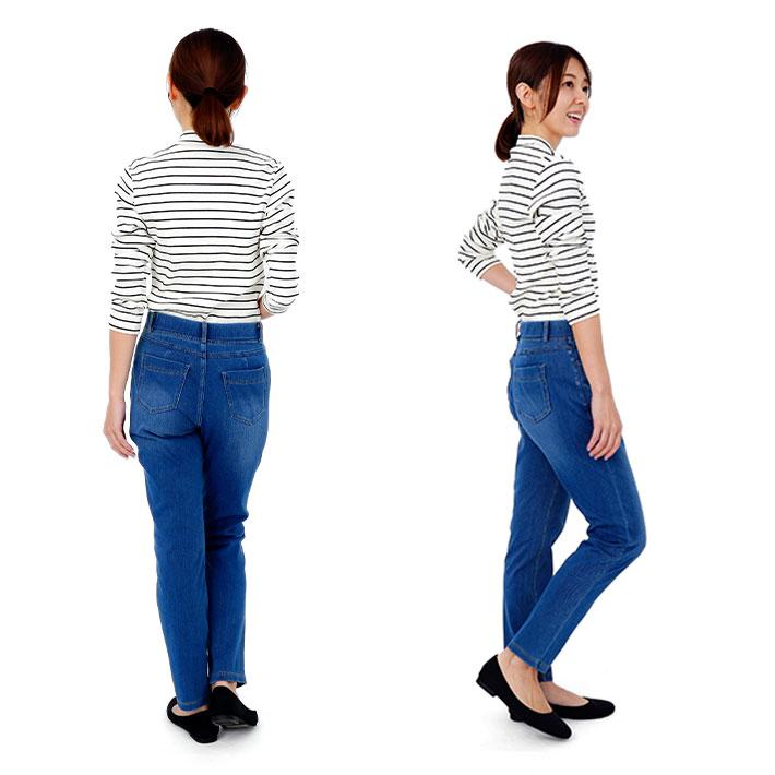 レギンスパンツ レディース デニム ストレッチ プルオン パンツ CONRON