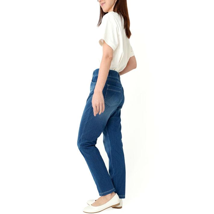 冷感 レギンスパンツ デニムニット ストレッチ レディース 夏 CL&C