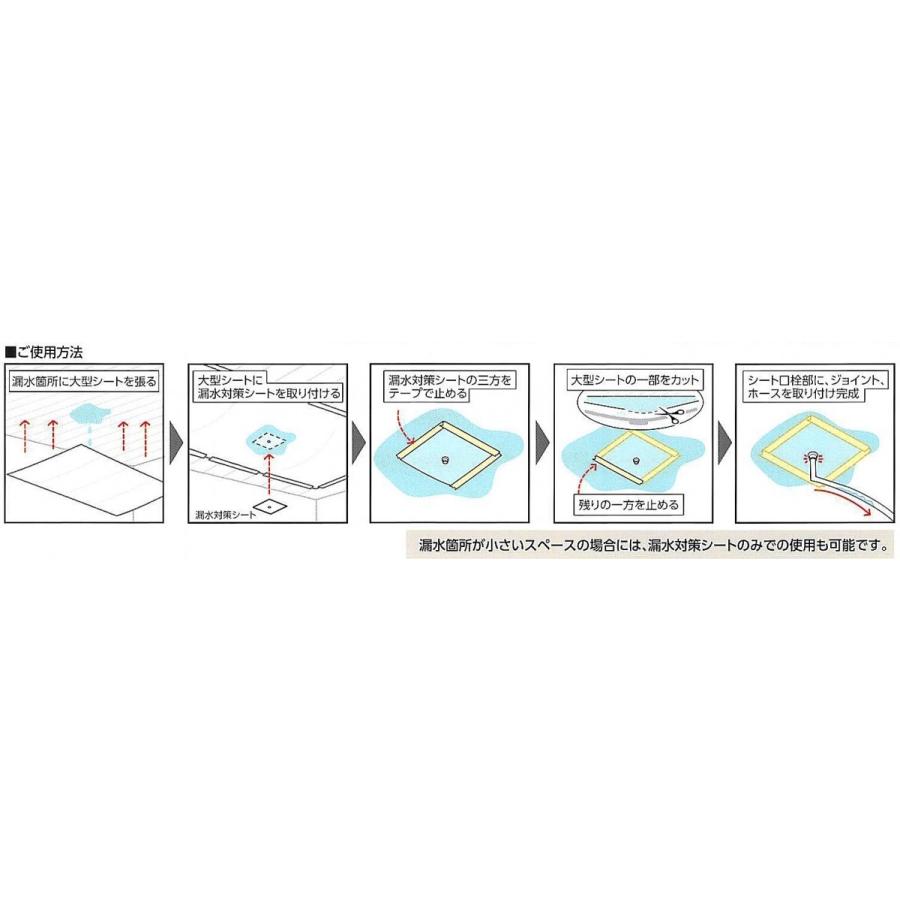 漏水対策シート0.1mmｘ1ｍｘ1ｍ・透明ホース20ｍセット　アキレス　雨漏シート　簡易的な雨漏り防止シートとして |  | 02