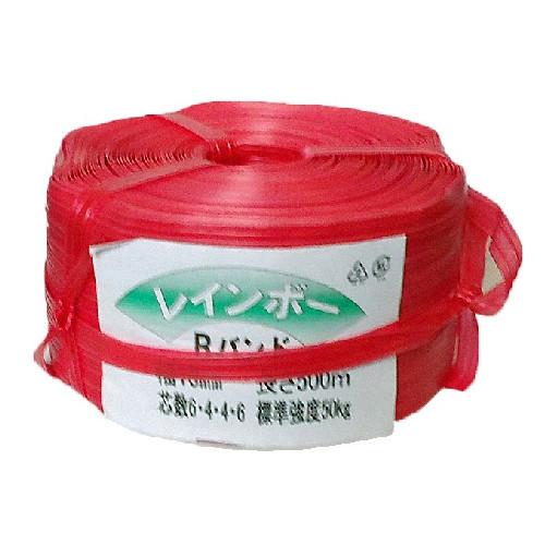 レインボーRバンド（イモバンド,　ポリバンド）　赤　10巻入り　15ｍｍ巾ｘ500ｍ　20芯（6-4-4-6） |  | 01