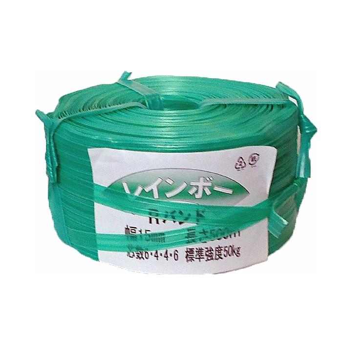 レインボーRバンド（イモバンド,　ポリバンド）　緑　5巻入（1縛）　15ｍｍ巾ｘ500ｍ　20芯（6-4-4-6） |  | 01