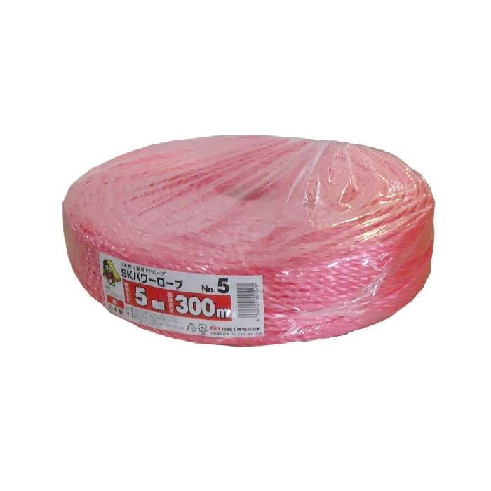 SKパワーロープカラー　NO.5　赤　5mm×300m　信越工業　レッド　（5ｘ300） | 