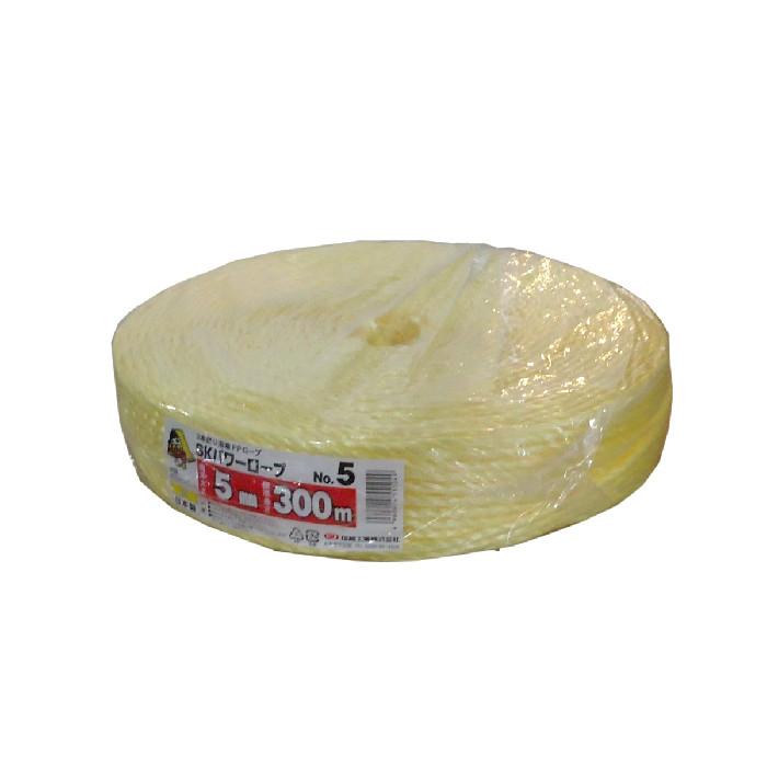 SKパワーロープカラー　NO.5　黄　5mm×300m　信越工業（イエロー　5ｘ300） | 