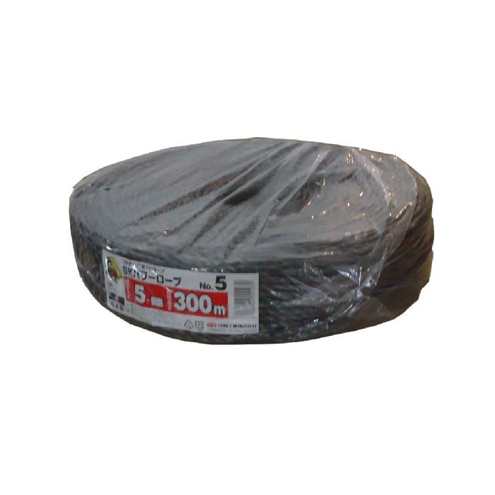 SKパワーロープカラー　NO.5　黒　5mm×300m　信越工業　ブラック（5ｘ300） | 
