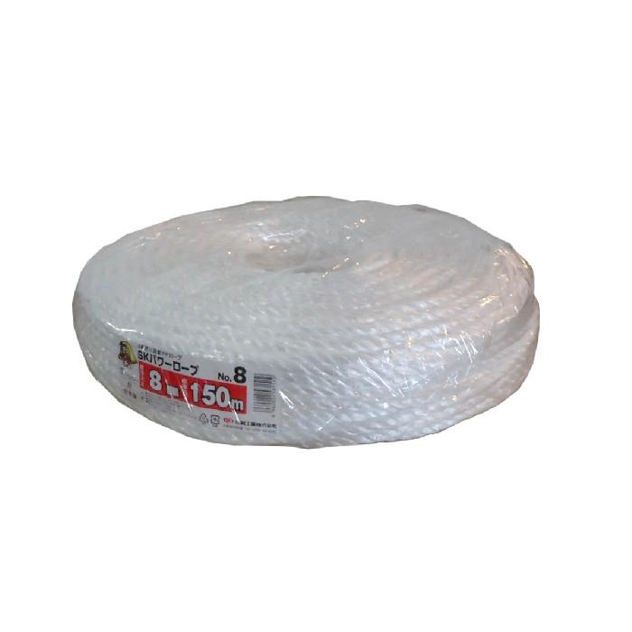 SKパワーロープ　NO.8　白　8mm×150m　信越工業（8ｘ150） PPロープ | 