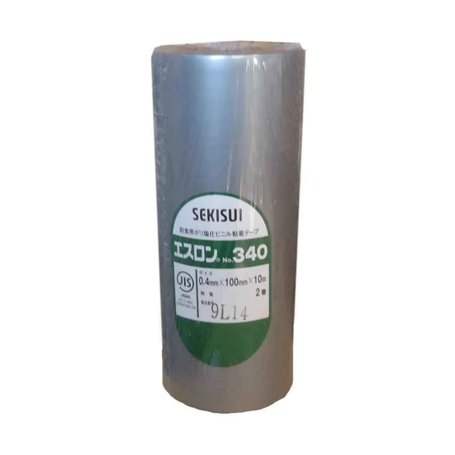セキスイ　防食ビニール粘着テープ　＃340　シルバー　100mm×10m　2巻入　SEKISUI　ビニールテープ | 